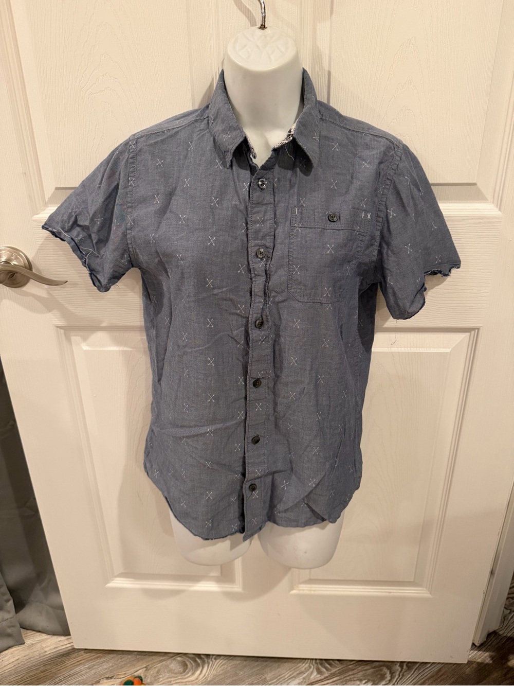 Shaun White Denim-Blue Short Sleeve Button-Down Shirt